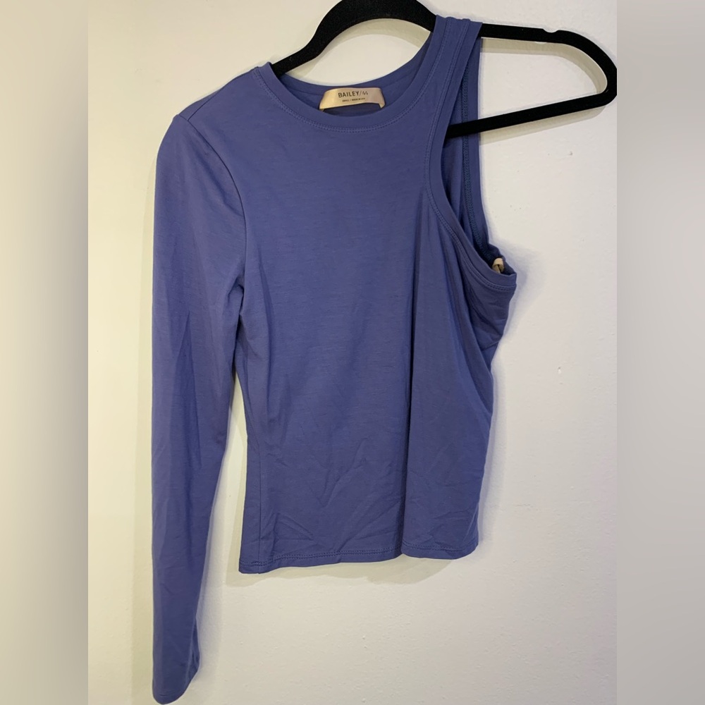 Bailey 44 Women's Purple Asymmetrical Long Sleeve Top Contemporary